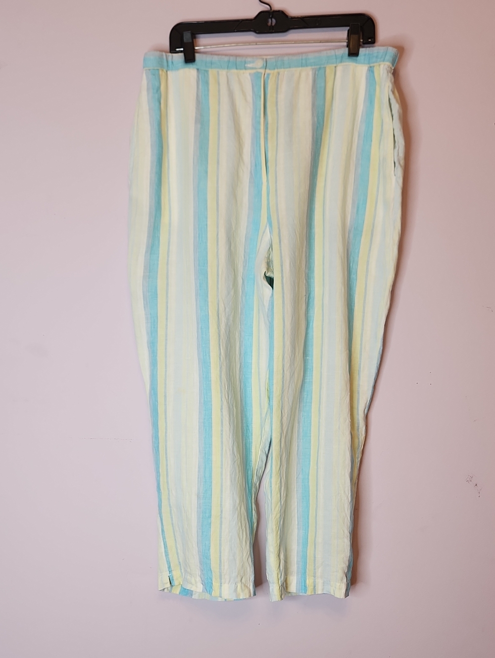 TALBOTS Irish Linen Crop Pant Striped, size 18